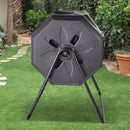 VEVOR Komposta Kaste, 43 Gal Divu Kameru Kompostēšanas Tumbleris, Liels Rotējošs Kompostētājs ar 2 Slīdošām Durvīm un Tērauda Rāmi, BPA Bezmaksas Dārzam, Virtuvei, Ārā