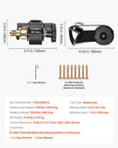 VEVOR kāpņu statņa spriegšanas siksnas, melnas, piemērotas kvadrātveida caurules stiprināšanai, 38 mm platas × 2,25 m garas, ar dubultiem J-āķiem, smagajai kravai līdz 226,8 kg, ar sprādzes bloķēšanas mehānismu (2 gab.)
