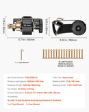 VEVOR trepju bagāžnieka sprūdrata siksnas, melns kvadrātcaurules stiprinājums, 38 mm platas un 2,25 m garas siksnas ar dubultiem J veida āķiem, maksimālā slodze 226,8 kg, pastiprināta kravas fiksācijas sprādze, komplekts 4 gab.