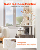 VEVOR liels 2-in-1 kaķu tornis ar tualetes skapīti – iekštelpu kaķu rotaļu māja