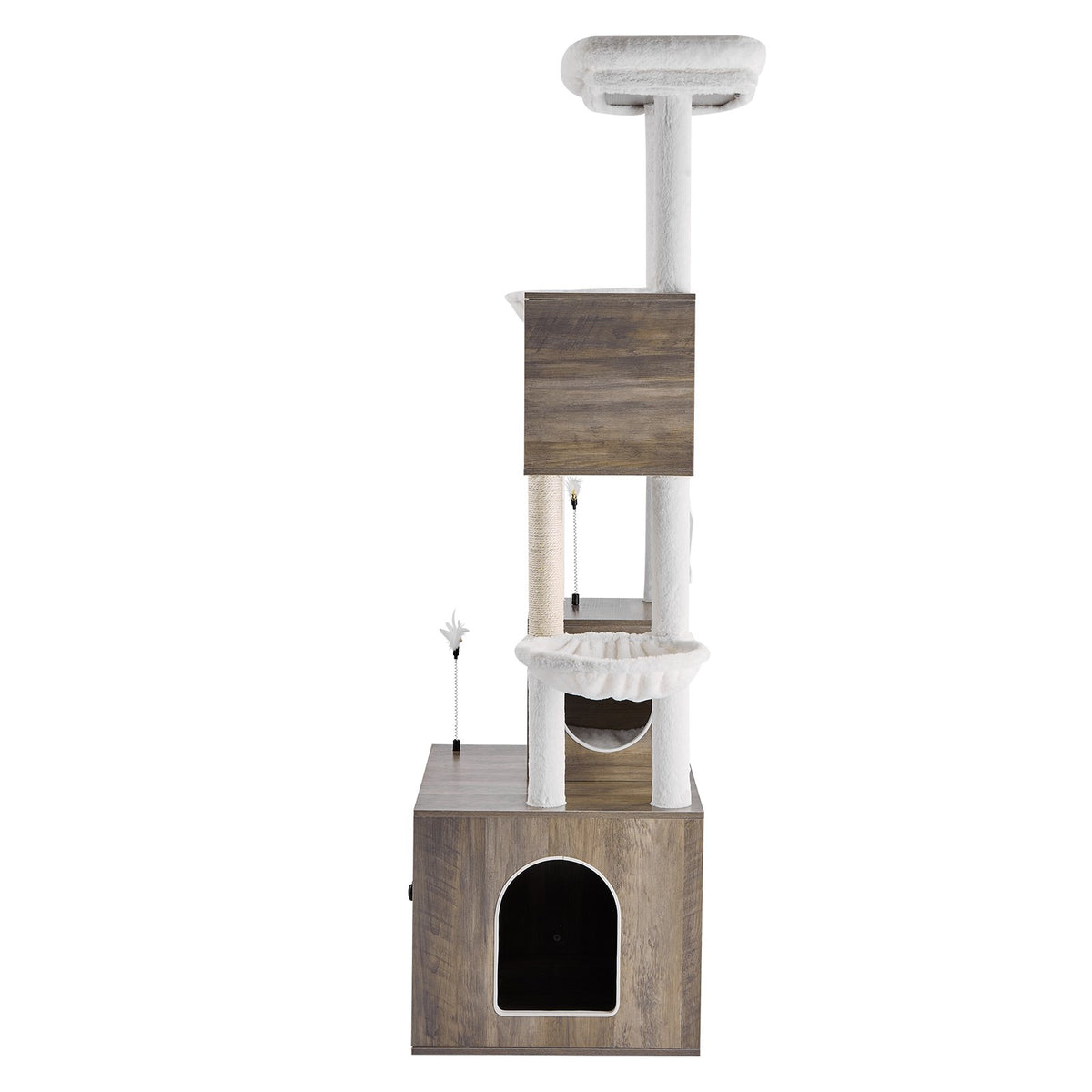 VEVOR 2 in 1 Cat Tower with Toilet Compartment and Play Zone