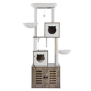 VEVOR 2-in-1 kaķu tornis ar pakaišu kastes slēptuvi un rotaļu zonu