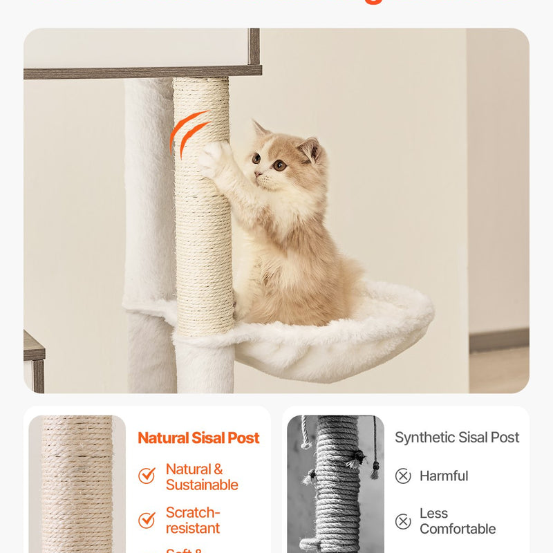 VEVOR 2-in-1 kaķu tornis ar pakaišu kastes slēptuvi un rotaļu zonu