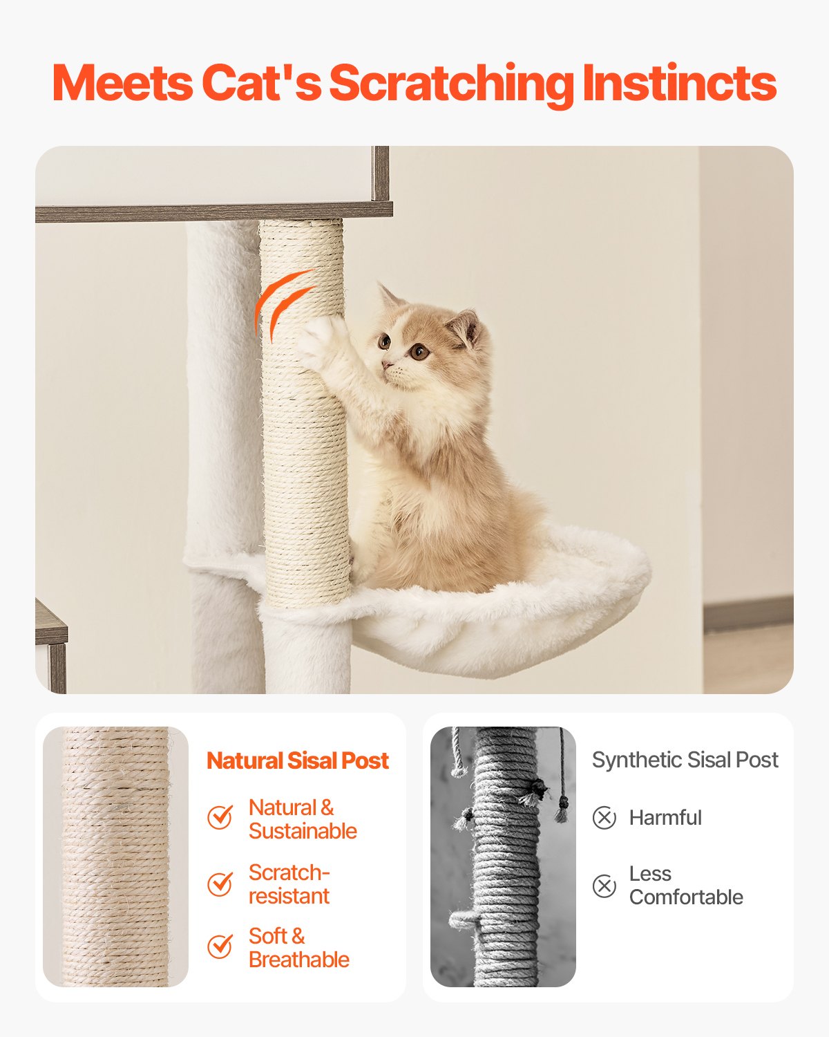 VEVOR 2 in 1 Cat Tower with Toilet Compartment and Play Zone