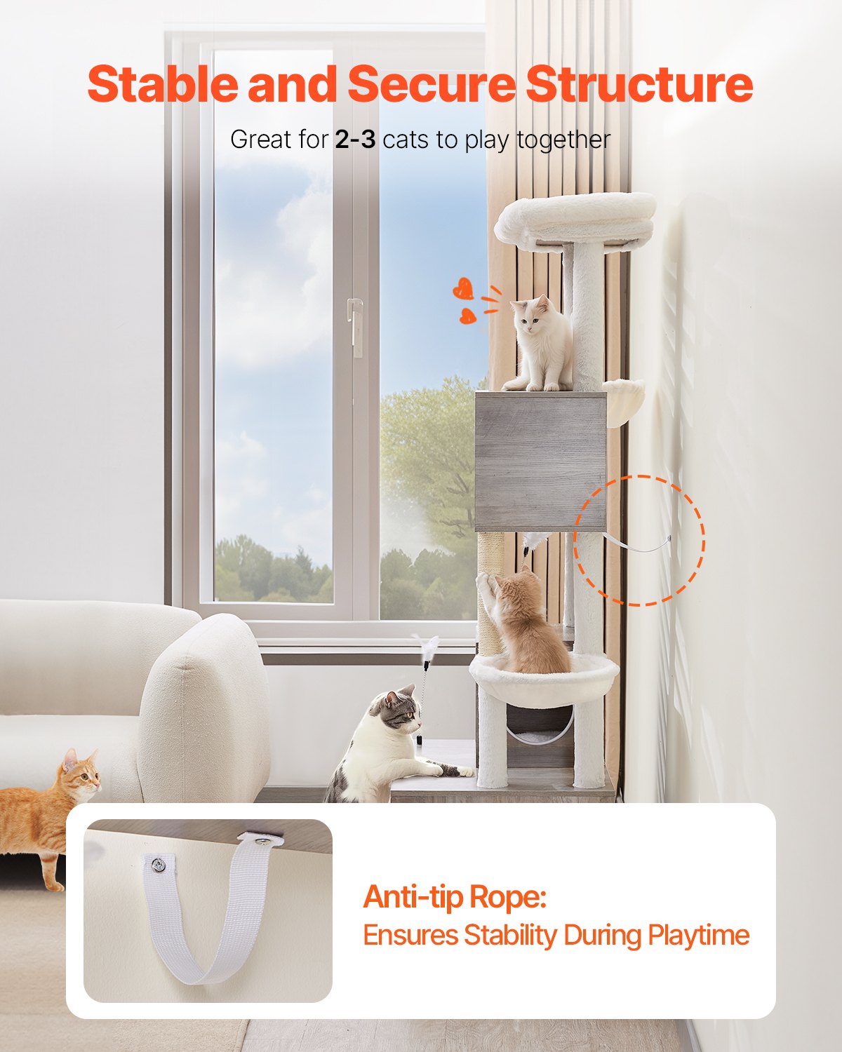 VEVOR 2 in 1 Cat Tower with Toilet Compartment and Play Zone