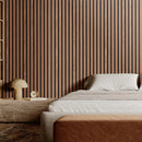 VEVOR koka līstu akustiskie paneļi, 600 × 1200 mm, MDF akcenta koka sienas paneļi modernam interjeram, mākslīgā koka sienas paneļi stilīgam dekoram un trokšņu samazināšanai, valrieksta krāsā