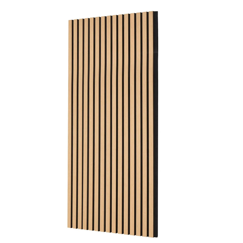 VEVOR koka līstu akustiskie paneļi, 60 × 120 cm, MDF sienas dekors trokšņu samazināšanai, gaišs ozols