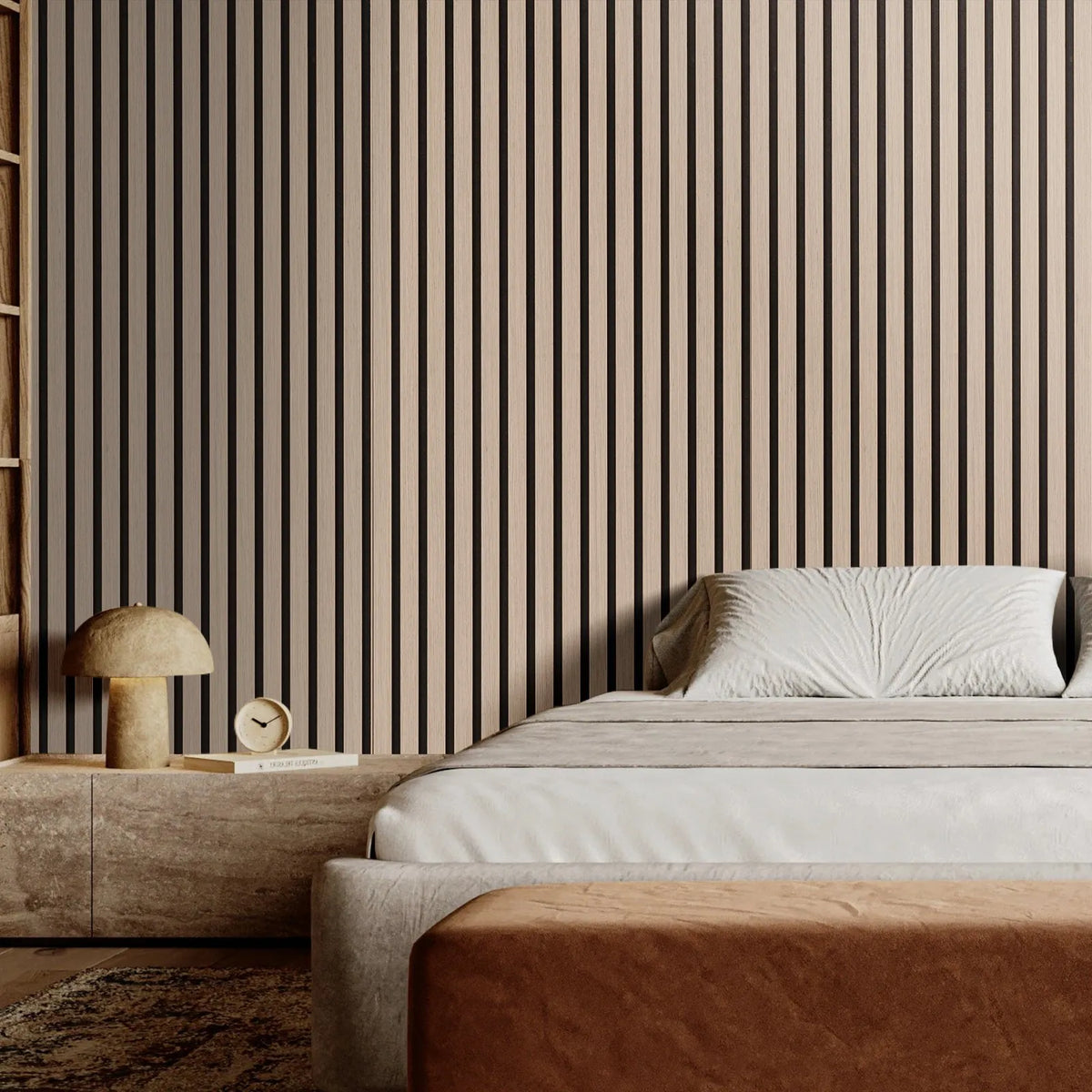 VEVOR Wood Slat Acoustic Panels, 200 × 2400 mm, MDF Accent Wood Wall Panels for Modern Interior Décor, Artificial Wood Wall Panels for Noise Reduction, Silver Oak Colour