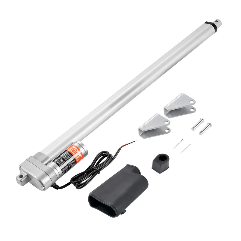 VEVOR lineārais aktuators 12 V 50,8 cm IP65 ūdensizturīgs 3000 N 5 mm/s lineārās kustības aktuators ar montāžas kronšteinu lietošanai ārā
