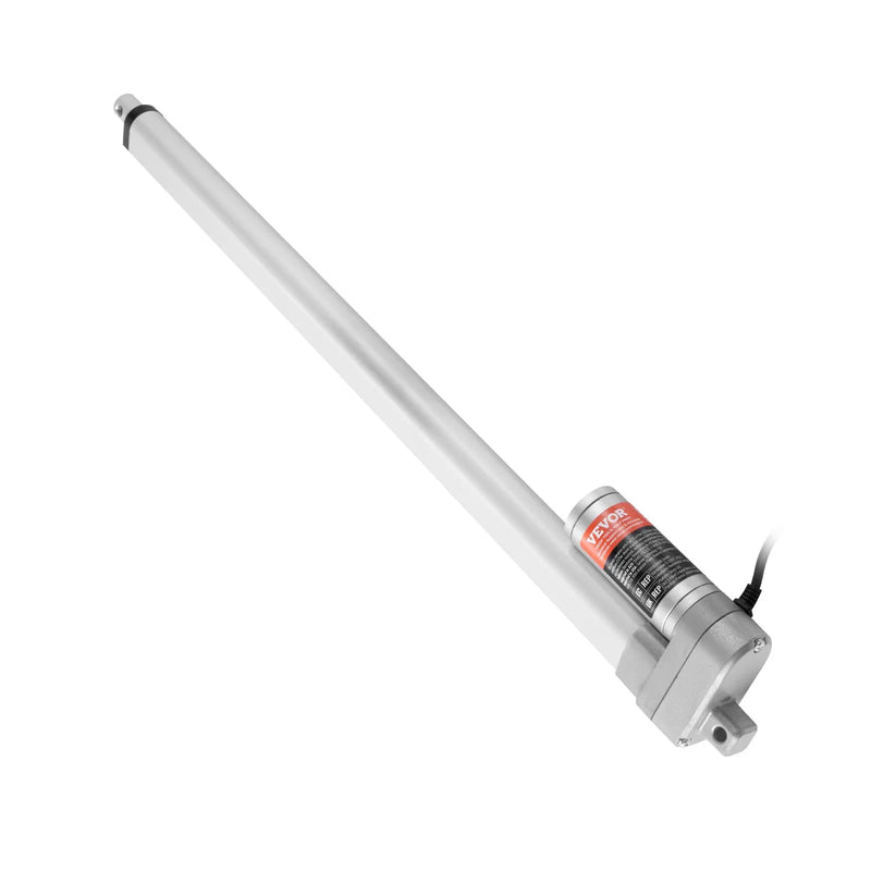 VEVOR lineārais aktuators 12 V 50,8 cm IP65 ūdensizturīgs 3000 N 5 mm/s lineārās kustības aktuators ar montāžas kronšteinu lietošanai ārā