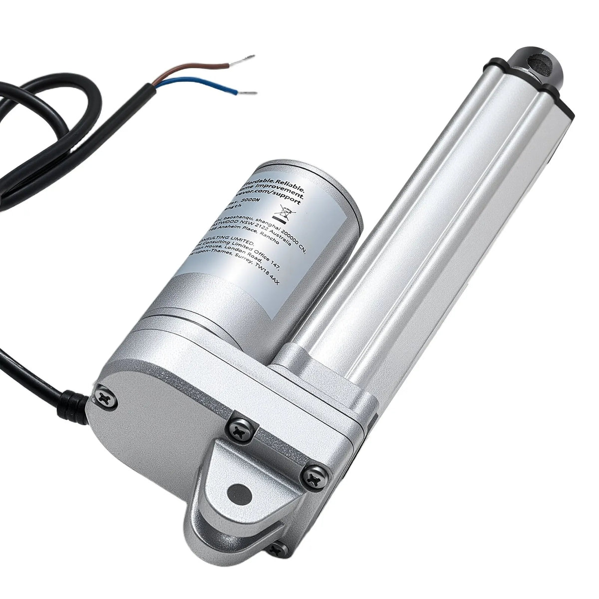 VEVOR Linear Actuator 12 V 10.2 cm IP65 Waterproof 3000 N 5 mm/s Linear Motion Actuator with Mounting Brackets for Solar Panel Tracking Systems Industrial Equipment and Door Openers
