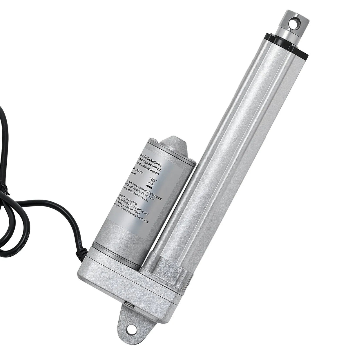 VEVOR Linear Actuator 12 V 10.2 cm IP65 Waterproof 3000 N 5 mm/s Linear Motion Actuator with Mounting Brackets for Solar Panel Tracking Systems Industrial Equipment and Door Openers