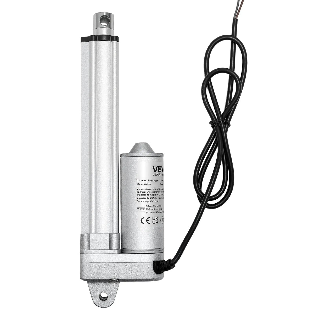 VEVOR Linear Actuator 12 V 10.2 cm IP65 Waterproof 3000 N 5 mm/s Linear Motion Actuator with Mounting Brackets for Solar Panel Tracking Systems Industrial Equipment and Door Openers