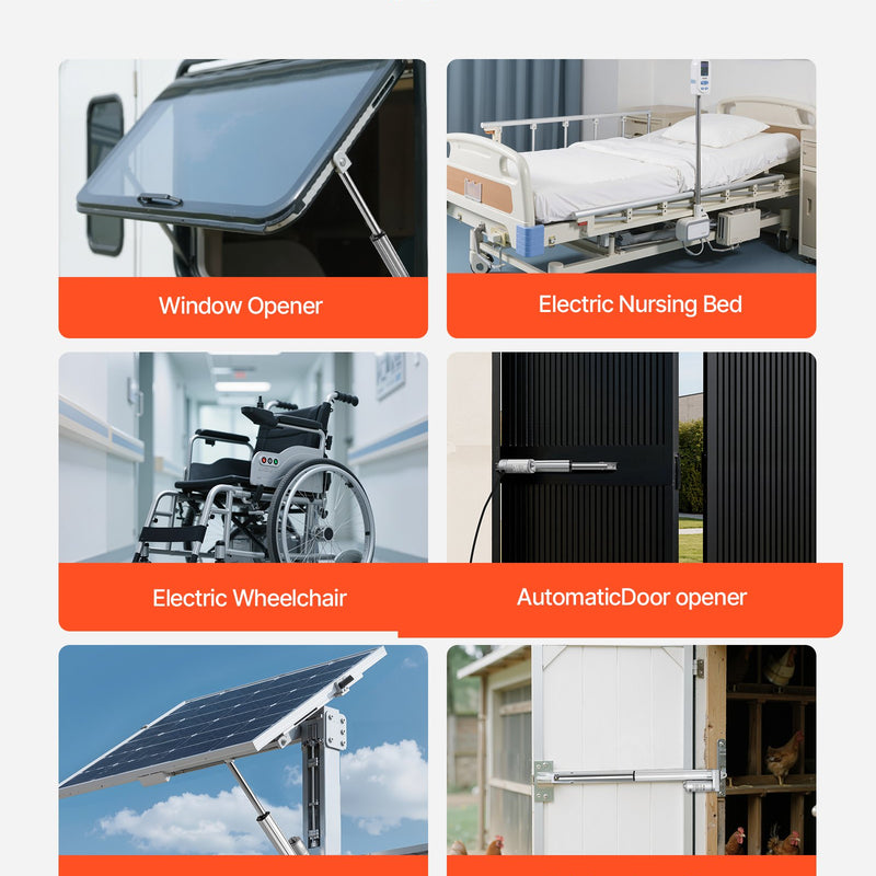 VEVOR lineārais aktuators 12 V 10,2 cm IP65 ūdensizturīgs 3000 N 5 mm/s lineārās kustības aktuators ar montāžas kronšteiniem saules paneļu izsekošanas sistēmām industriālajām iekārtām un durvju atvērējiem