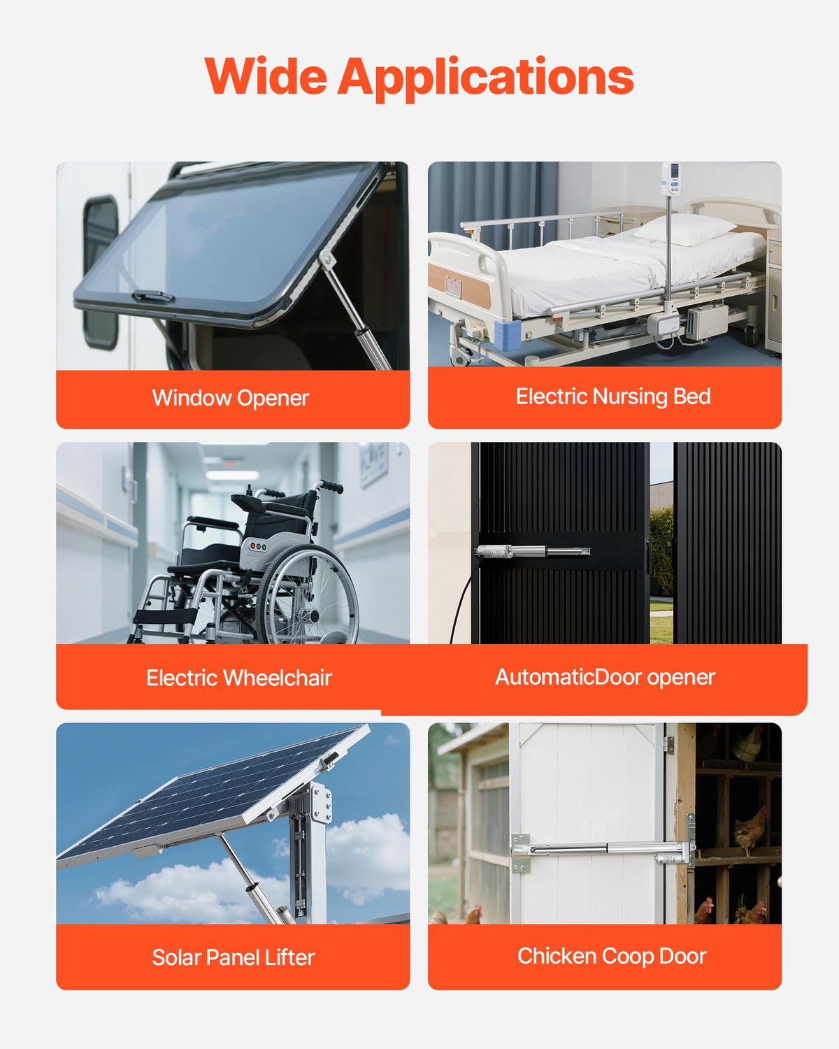 VEVOR Linear Actuator 12 V 10.2 cm IP65 Waterproof 3000 N 5 mm/s Linear Motion Actuator with Mounting Brackets for Solar Panel Tracking Systems Industrial Equipment and Door Openers