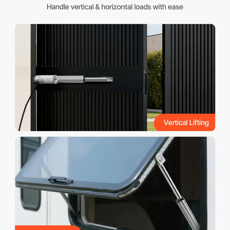 VEVOR 12 V lineārais aktuators 15,2 cm IP65 ūdensizturīgs lineārais aktuators 3000 N 5 mm/s ar montāžas kronšteiniem saules izsekošanas sistēmām industriālajām iekārtām un durvju atvērējiem