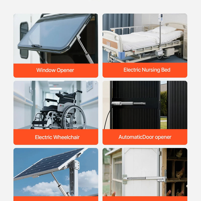 VEVOR 12 V lineārais aktuators 15,2 cm IP65 ūdensizturīgs lineārais aktuators 3000 N 5 mm/s ar montāžas kronšteiniem saules izsekošanas sistēmām industriālajām iekārtām un durvju atvērējiem
