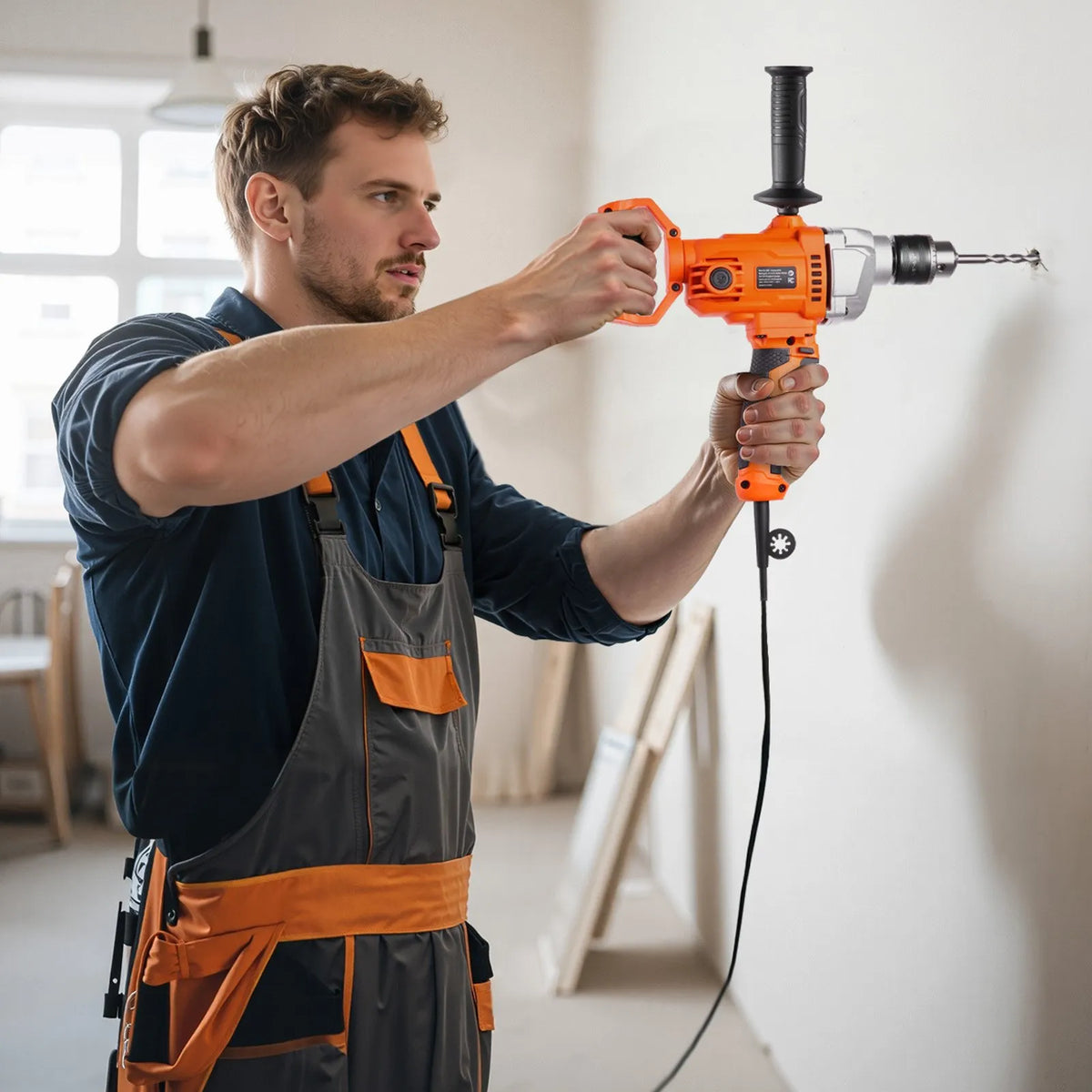 VEVOR urbjmaisītājs, 15,89 mm vadu elektriskais urbjmaisītāja komplekts, 0–850 apgr./min, 3,2 A maisīšanas urbjmašīna, maisīšanas iekārta ar D veida rokturi urbšanai un maisīšanai, rokas cementa maisītājs barībai, krāsai un cementam