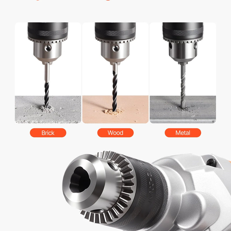 VEVOR urbjmaisītājs, 15,89 mm vadu elektriskais urbjmaisītāja komplekts, 0–750 apgr./min, 3 A maisīšanas urbjmašīna, maisīšanas iekārta ar D veida rokturi urbšanai un maisīšanai, rokas cementa maisītājs barībai, krāsai un cementam