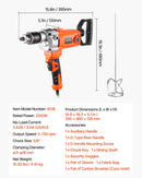 VEVOR urbjmaisītājs, 15,89 mm vadu elektriskais urbjmaisītāja komplekts, 0–750 apgr./min, 3 A maisīšanas urbjmašīna, maisīšanas iekārta ar D veida rokturi urbšanai un maisīšanai, rokas cementa maisītājs barībai, krāsai un cementam