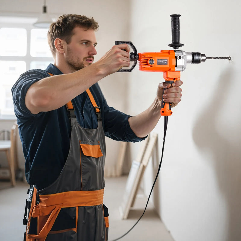 VEVOR urbjmaisītājs, 15,89 mm vadu elektriskais urbjmaisītāja komplekts, 0–750 apgr./min, 3 A maisīšanas urbjmašīna, maisīšanas iekārta ar D veida rokturi urbšanai un maisīšanai, rokas cementa maisītājs barībai, krāsai un cementam