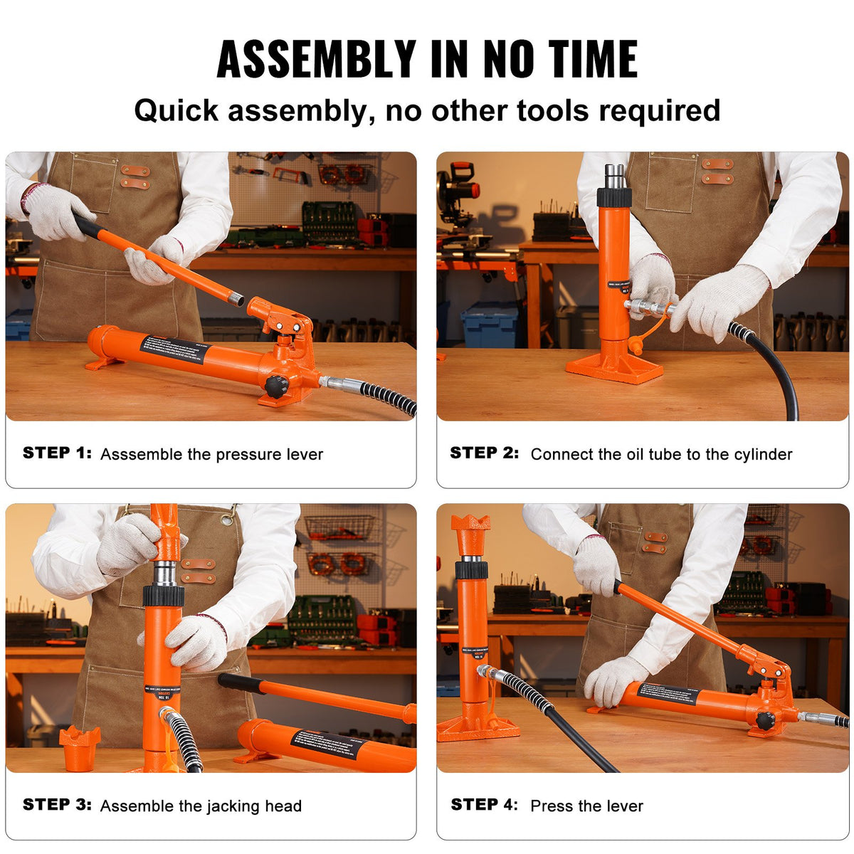 VEVOR 12 Tonne Hydraulic Floor Jack with Air Pump, Lift and Cylinder Frame, Porta Power Repair Kit
