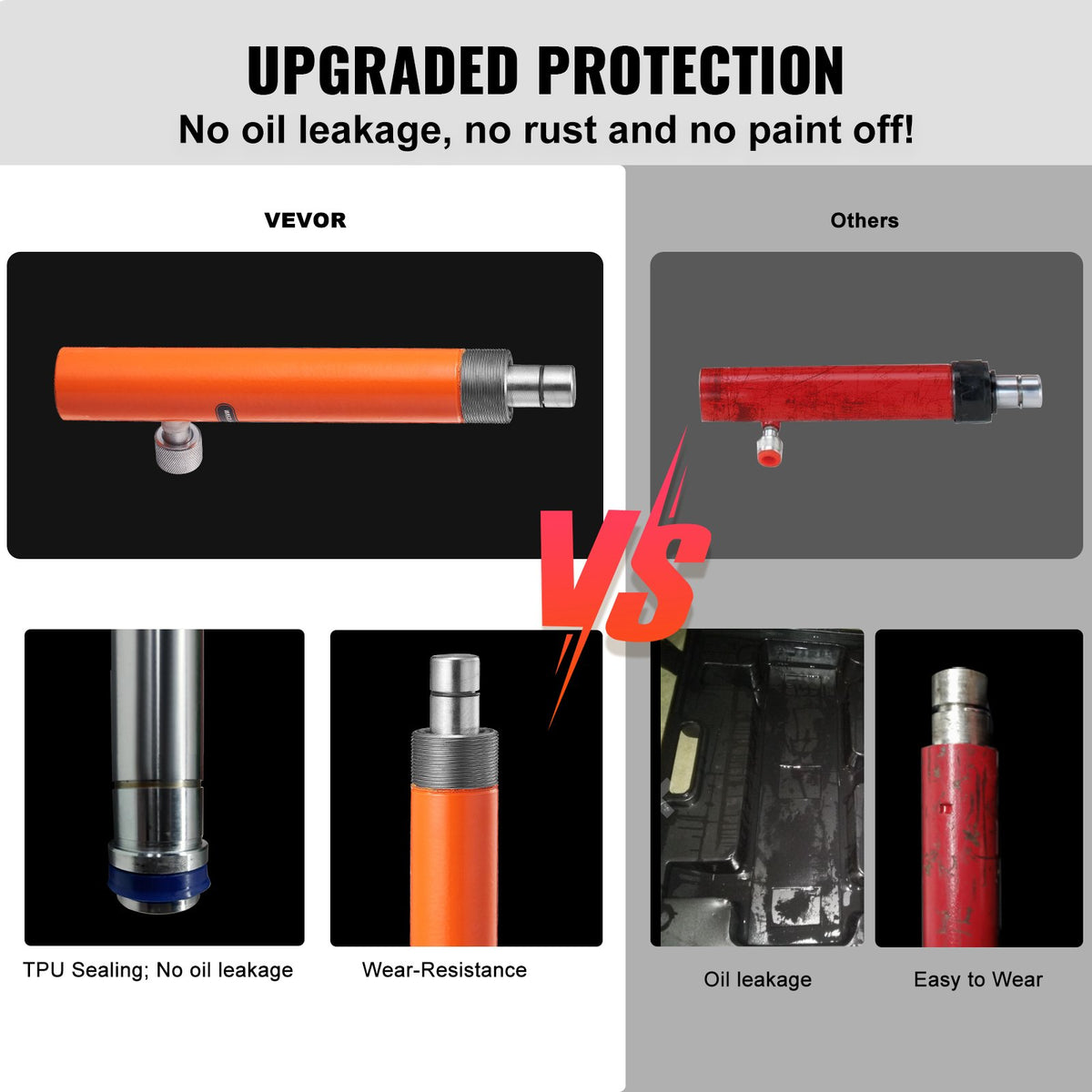 VEVOR Portable Hydraulic Lift Kit, 4 t Lifting Capacity, with 1.2 m Oil Hose, for Car Body Repair, Trucks and Agricultural Machinery, Includes Storage Box