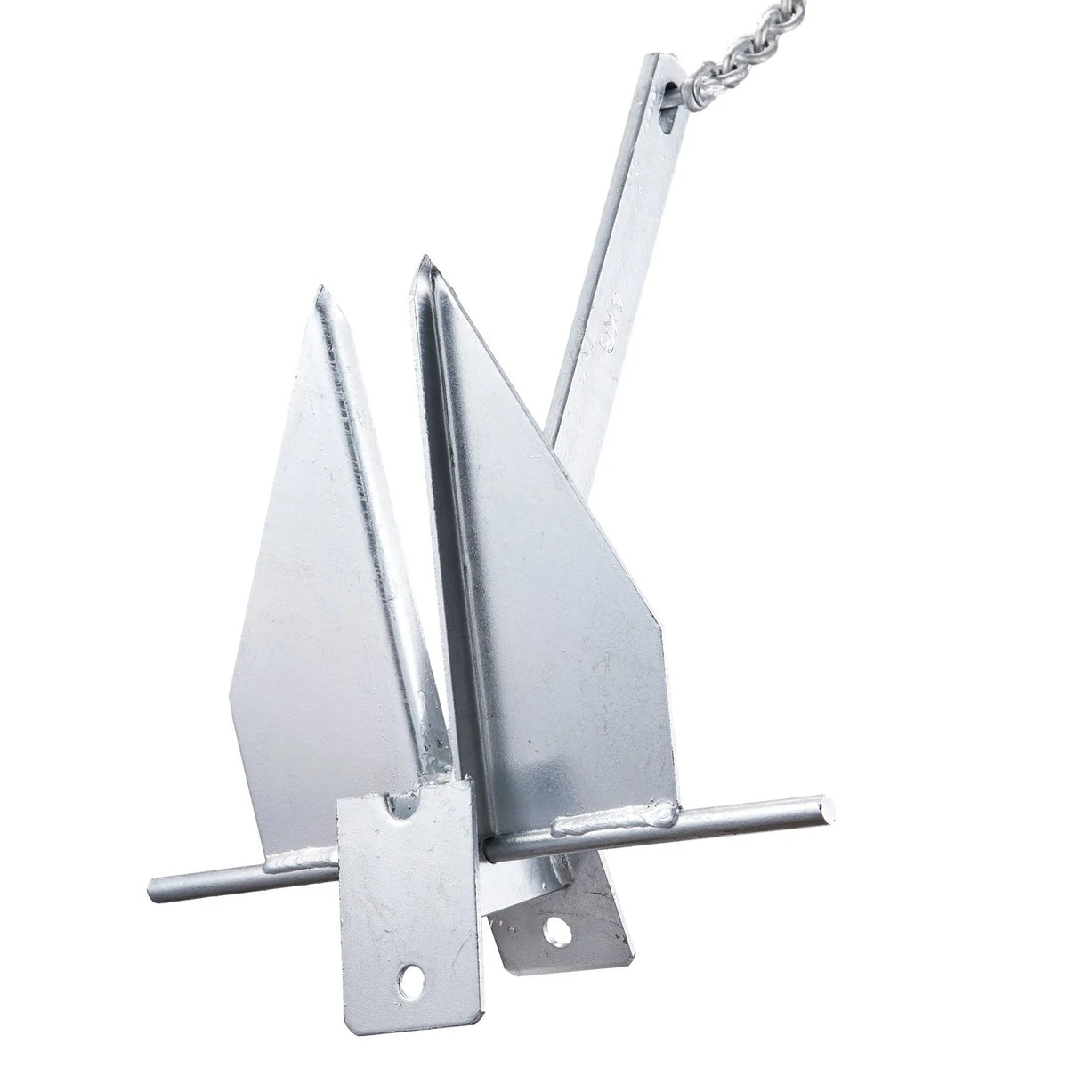 Fluke-type anchor kit, 5.9 kg hot-dip galvanised steel Fluke anchor with 2.4 m chain, 30.8 m rope and two 10 mm shackles, boat anchor for small boats up to 9 m long, suitable for seas, rivers and coastal areas