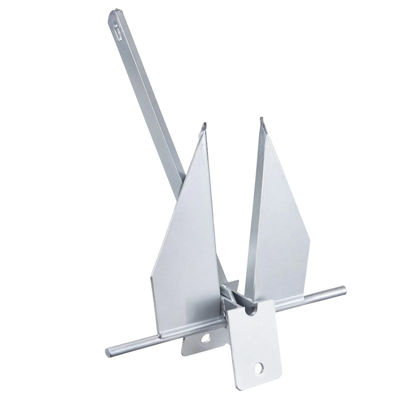 Fluke tipa enkura komplekts, 3,9 kg karsti cinkota tērauda fluke enkurs ar 2,4 m ķēdi, 22,8 m virvi un divām 10 mm šaklēm, jūras laivu enkurs maziem kuģiem līdz 5,5 m, piemērots jūrai, upēm un piekrastes zonām