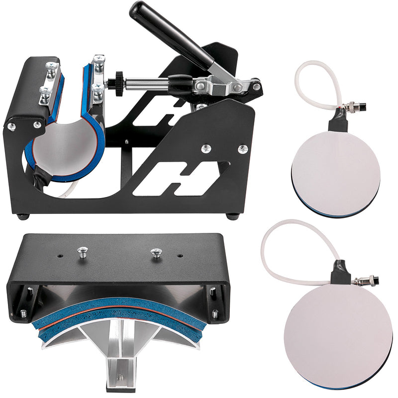 VEVOR 5-in-1 termopreses iekārta 38x30 cm, T-kreklu, krūžu, cepuru un šķīvju siltuma pārneses iekārta