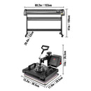 VEVOR 5-in-1 Termoprese 30x38 cm + 135 cm Vinila Griešanas Ploteris un Grafiskais Printeris