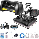 VEVOR 5-in-1 Siltumspiedes iekārta – 375 mm Vinila griešanas ploteris, 30 x 38 cm plātņu prese, mākslas amatniecības sublimācijas printeris