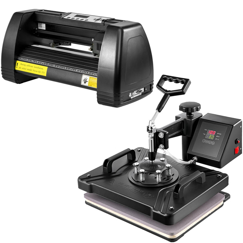 VEVOR 5-in-1 Siltumspiedes iekārta – 375 mm Vinila griešanas ploteris, 30 x 38 cm plātņu prese, mākslas amatniecības sublimācijas printeris