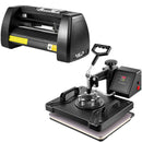 VEVOR 5-in-1 Siltumspiedes iekārta – 375 mm Vinila griešanas ploteris, 30 x 38 cm plātņu prese, mākslas amatniecības sublimācijas printeris