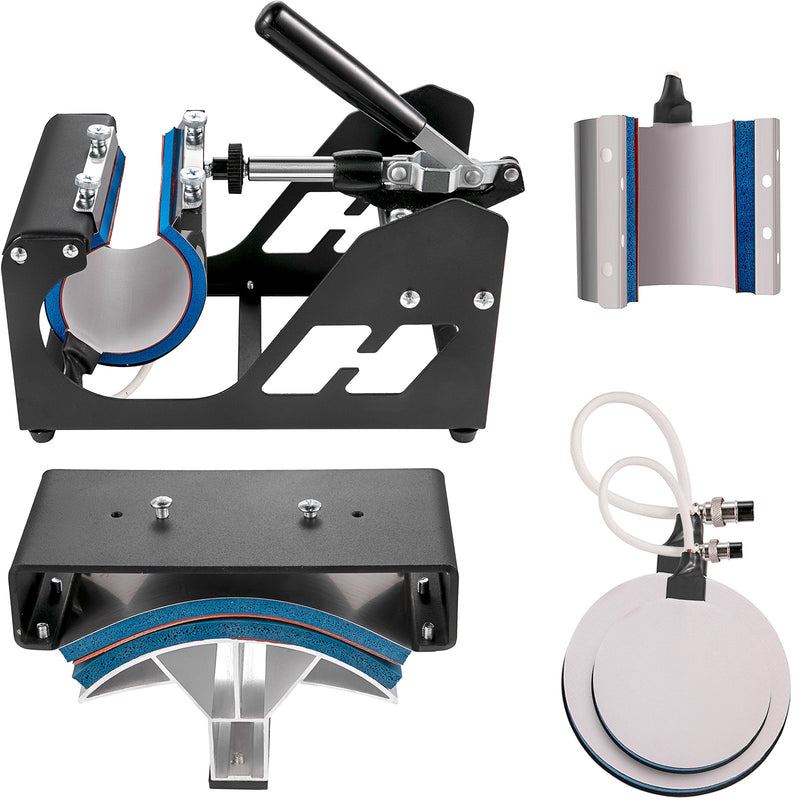 VEVOR 6-in-1 termoprese 38x30 cm | T-kreklu, krūžu, cepuru un šķīvju sublimācijas drukas iekārta