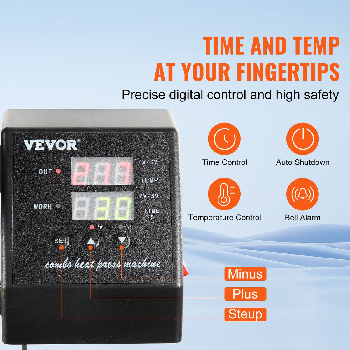 VEVOR Heat Press 38 × 30 cm 8-in-1 for T-shirts, Mugs, Caps and Plates