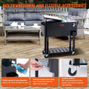 VEVOR Ripojošs Ledus Kaste 80 L, Portatīvs Bāra Dzērienu Ledus Kaste ar Riteņiem, Pudeles Atvērējs, Rokturi Terasei un Baseinam, Melns, FDA Sertificēts