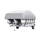 Pontona laivas pārsegs 19-20 ft, ūdensizturīgs, 800D PU Oksfordas audums, ar motora pārsegu un 16 stiprinājuma siksnām, pelēks, platumam līdz 244 cm