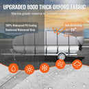 Pontona laivas pārsegs 19-20 ft, ūdensizturīgs, 800D PU Oksfordas audums, ar motora pārsegu un 16 stiprinājuma siksnām, pelēks, platumam līdz 244 cm