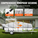 Pontona laivas pārsegs 19-20 ft, ūdensizturīgs, 800D PU Oksfordas audums, ar motora pārsegu un 16 stiprinājuma siksnām, pelēks, platumam līdz 244 cm