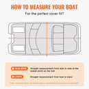 Pontona laivas pārsegs 19-20 ft, ūdensizturīgs, 800D PU Oksfordas audums, ar motora pārsegu un 16 stiprinājuma siksnām, pelēks, platumam līdz 244 cm