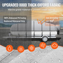 VEVOR pontona pārsegs 7010-7310 mm, 800D jūras klases PU Oksfordas audums, ar motora pārsegu un 16 stiprināšanas siksnām, piemērots platumam līdz 2590 mm, pelēks
