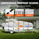 VEVOR pontona pārsegs 7010-7310 mm, 800D jūras klases PU Oksfordas audums, ar motora pārsegu un 16 stiprināšanas siksnām, piemērots platumam līdz 2590 mm, pelēks