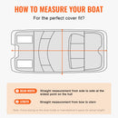 VEVOR pontona pārsegs 7010-7310 mm, 800D jūras klases PU Oksfordas audums, ar motora pārsegu un 16 stiprināšanas siksnām, piemērots platumam līdz 2590 mm, pelēks