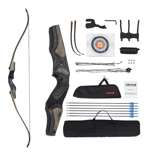 Lokšaušanas komplekts ar recurve loku un bultām, 152 cm koka izjaucamais loks labročiem ar ergonomisku rokturi, treniņiem, šaušanai mērķī un medībām, iesācējiem un pieredzējušiem, 13,6 kg