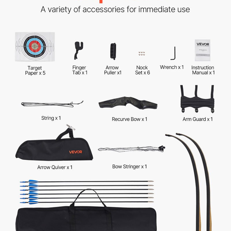 Lokšaušanas komplekts ar recurve loku un bultām, 152 cm koka izjaucamais loks labročiem ar ergonomisku rokturi, treniņiem, šaušanai mērķī un medībām, iesācējiem un pieredzējušiem, 13,6 kg