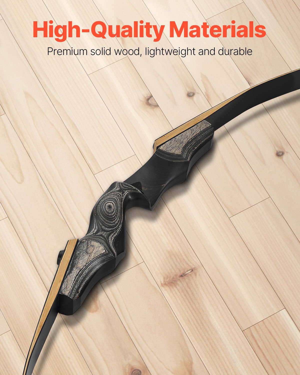 Recurve Bow Archery Set — 152 cm Takedown Wooden Bow for Right-Handers with Ergonomic Grip, Suitable for Training and Target Shooting (13.6 lbs), for Beginners and Experienced Archers