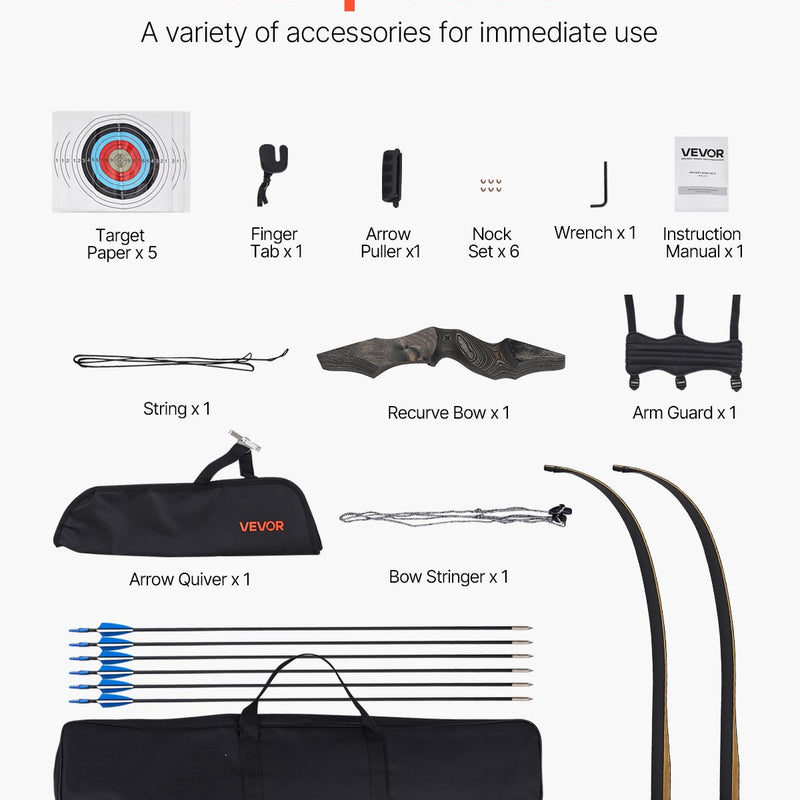 Lokšaušanas komplekts ar recurve loku un bultām, 152 cm koka izjaucamais loks labročiem ar ergonomisku rokturi, treniņiem, mērķšaušanai un medībām, iesācējiem un pieredzējušiem, 20,4 kg