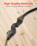 Lokšaušanas komplekts ar recurve loku un bultām, 152 cm koka izjaucamais loks labročiem ar ergonomisku rokturi, treniņiem, mērķšaušanai un medībām, iesācējiem un pieredzējušiem, 20,4 kg