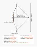 Lokšaušanas komplekts ar recurve loku un bultām, 152 cm koka izjaucamais loks labročiem ar ergonomisku rokturi, treniņiem, mērķšaušanai un medībām, iesācējiem un pieredzējušiem, 20,4 kg